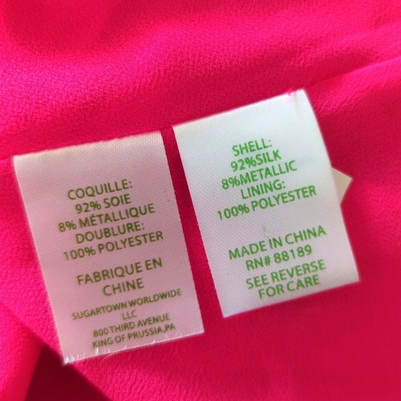 Lilly Pulitzer Pinta Pink Starry Clip Chiffon Top - Picture 7 of 7